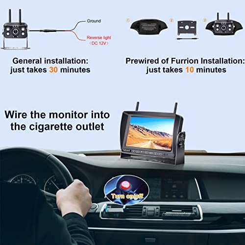 DoHonest RV Backup Camera Wireless HD 1080P with 7‘’ Touch Key DVR