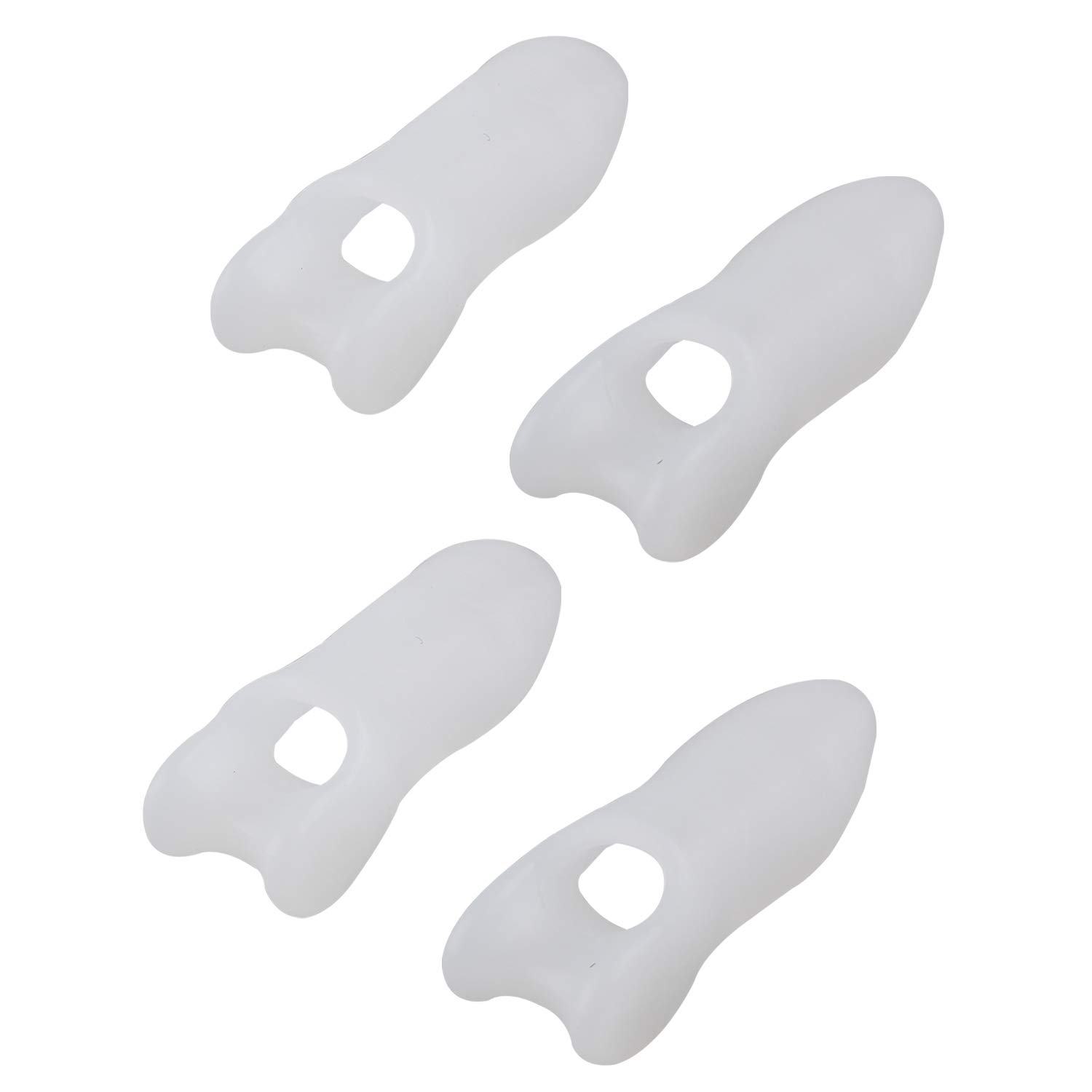 Futheda 2 Pairs Gel Bunion Corrector Toe Protectors Straightener Separators Toe Spreader Silicone Gel Little Toe Bunion Guard Pinky Toe Alignment Bunionette Pad Unisex Foot Care (Little toe, White)