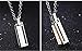 Couples Necklace with Rectangle Titanium Stainless Steel Pendant,His & Hers Matching Set Lovers Gift(Love Devotion)
