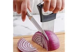 1pc Stainless Steel Food Tongs Onion Holder Needles- Manual, Vegetable Fruit Cutting Safety Holder, Meat Tenderizer, Suitable