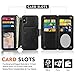 CORNMI iPhone Xs Max Wallet Case, 13 Card Holders Crossbody Wrist Strap Mirror Kickstand Detachable Purse Leather Folio Zipper Pocket Flip Protective Cover Black