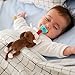 Baby Pacifier, Ztacking Pacifier Holder Infant Binky Nipple Teether Soothier Animal Monkey Toy Paci for Boys Girls - Non Toxic Removable Soothing