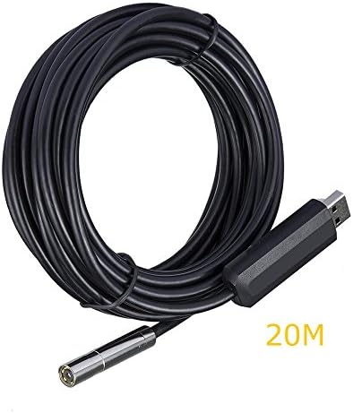 LONGCAN 2.0MP HD 720P Coms 6 LEDs PC USB Endoscope 5.5mm Dia Mini Waterproof Borescope Snake Inspection Camera Pipe Locator - 20M Cable