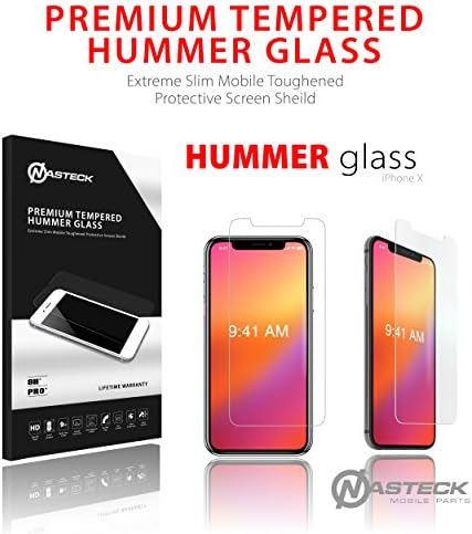 iPhone X Screen Protector Glass, Nasteck Tempered Glass Screen Protector for Apple iPhone X (5.8") 2017 (5-Pack)