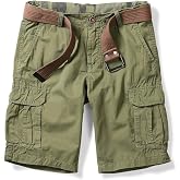 Lartaread Mens Cargo Shorts Cotton Lightweight Multi Pocket Summer Casual Outdoor Hiking Shorts (No Belt)