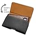 AIScell Pouch Belt Clip Case For Smartphone [ Magnetic Flap Holster Black Leather Case 5.90X3.20 X0.50 In. ] Fits Samsung Galaxy S9 / S8 / S7 / S6 / J3 / Iphone Xs/X / With Slim Cover Or Naked Phone