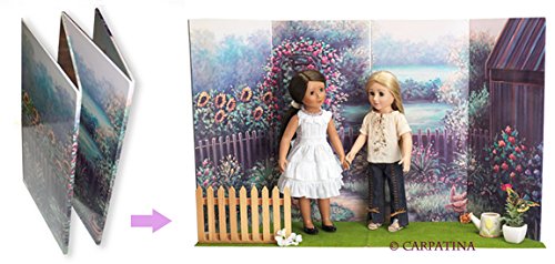 Doll Scene Backdrop - Reversible Summer to Fall - Fits 18" American Girl Dolls