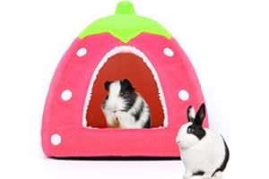 Spring Fever Hamster Guinea Pig Rabbit Dog Cat Chinchilla Hedgehog Bird Small Animal Pet Bed House Hideout Cage Accessorie C Pink L (16.9 * 16.9 inch)