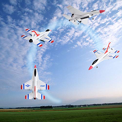 Gbell FX-823 RC Glider Airplane for Kids Adults - EPP Foam 2.4G 2CH Remote Control Helicopter Plane Glider Toys Christms Birthday Gifts for Boys Girls 12 + Year Old & Adults (White /Ship from US)