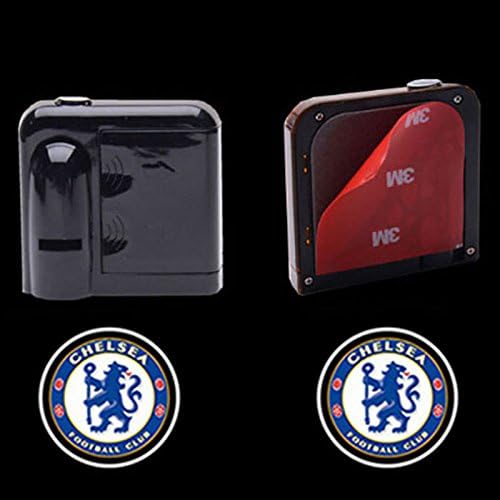 2PCS 5W Universal Wireless Courtesy No Drill Magnetic Car LED Door Welcome Projector Logo Ghost Shadow Laser Lights for CHELSEA Club Team Logo Auto Accessories
