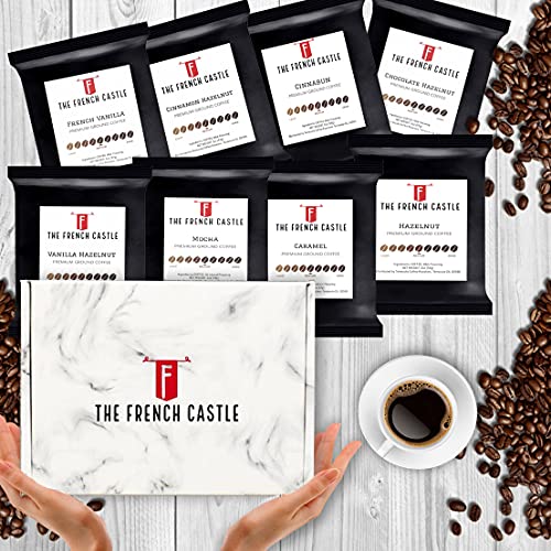 Coffee Sample Pack, Flavored Ground Coffee Sampler Gift Box Set