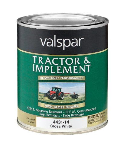 Valspar 4432-14 Gloss White Tractor and Implement Paint - 1 Quart