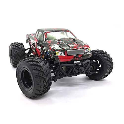 KELIWOW 1:18 Off Road RC Truck 4WD Big Foot PickUp 2.4GHz Remote Control Car Splashproof Electric Dune Buggy with Independent Suspensions RTR (Red)