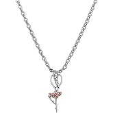 Ballerina Necklace with Pink Crystal Skirt – Dance Jewelry Pendant Gift for Ballet Dancers, Teachers & Moms