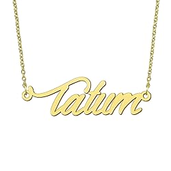 BYBWBL Tatum Name Pendant Necklace 18k Gold Plated