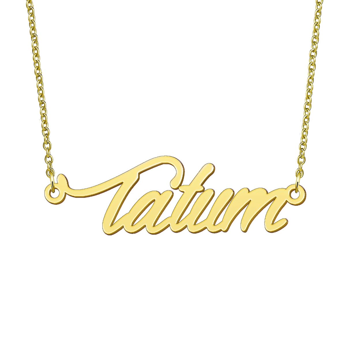 BYBWBL Tatum Name Pendant Necklace 18k Gold Plated