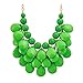Jane Stone Fashion Bubble Layered Necklace Floating Teardrop Collar Statement Jewelry for Women(Fn0580-Fruit Green)