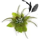 JKQBUX Multi-function Feather Flower Brooch Pins & Hair Clips for Women Girls Corsage Brooch Party Ceremony Accessories Dance Banquet Pins Headdress