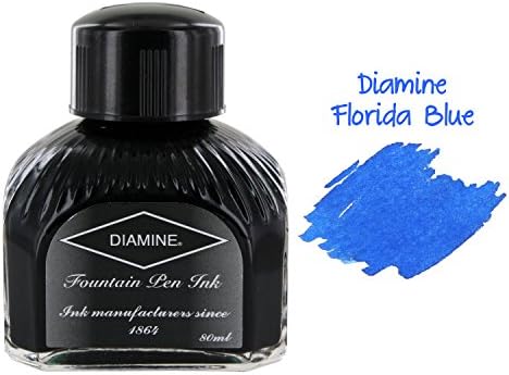 Diamine Fountain Pen Ink, 80 ml Bottle, Florida Blue