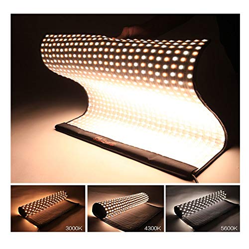 Fomito Falconeyes RX-12TD Foldable Roll-Flex LED Light Kit Bi-Color Temperature 3000K-5600K + RX-12OB Spread Softbox Diffuser + RX-12SB Standard Diffusor + RX-12SBHC Honeycomb Grid Softbox