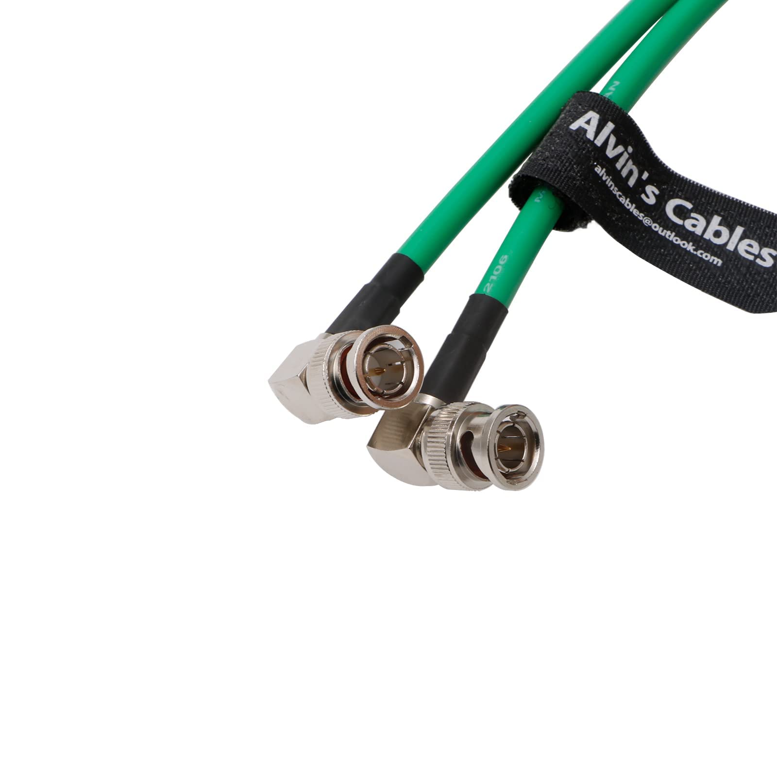 Alvin's Cables 12G BNC-Coaxial-Cable HD SDI BNC Male to Male L-shaped Original Cable for 4K Video Camera 1M Green — image 1
