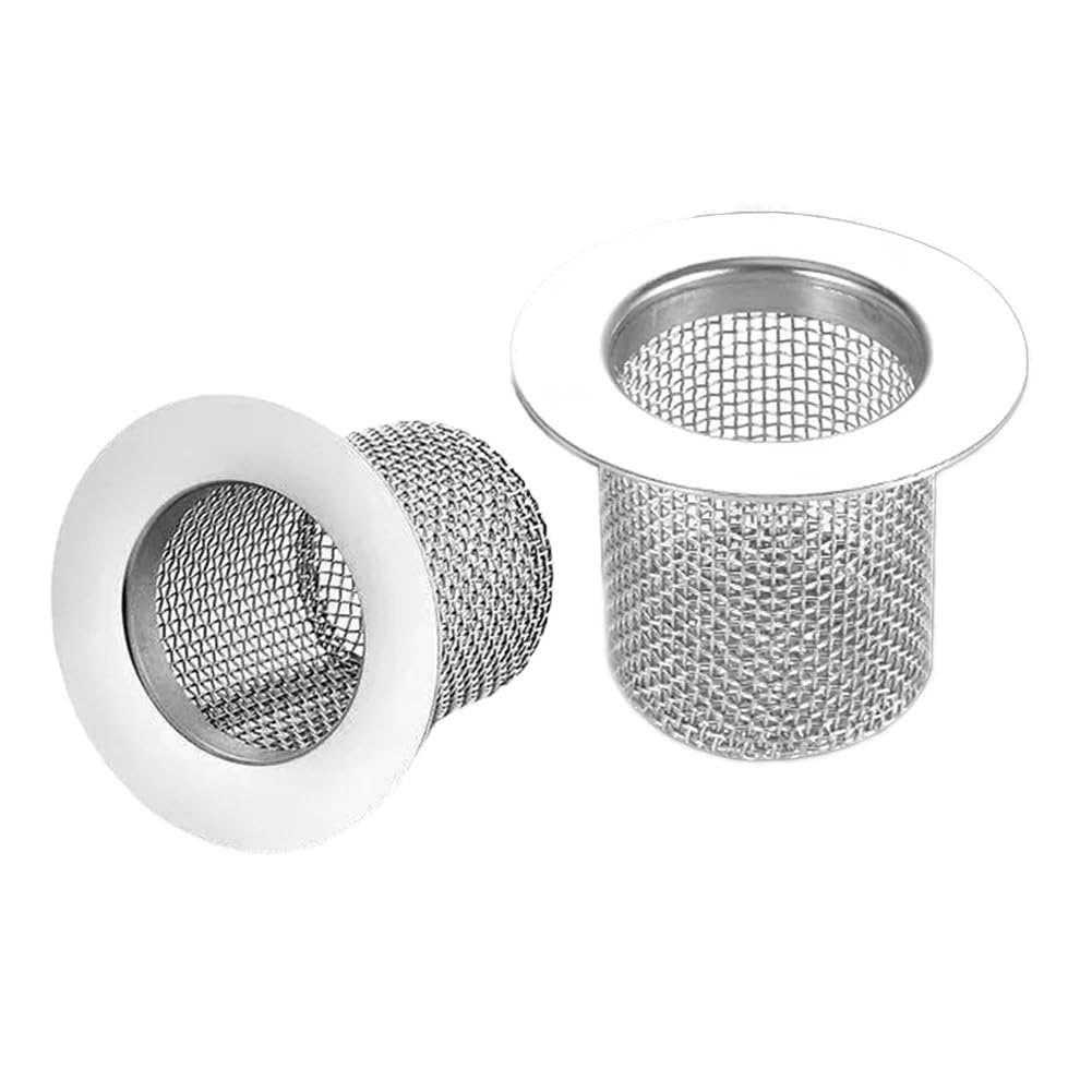 Photo 1 of 2 Pcs Stainless Steel Shower Drain Hair Catcher, Shower Drain Strainer/Dasket/Stopper/Fliter, Hair Collector/Trap, Fit for 2 inch Drain Hole