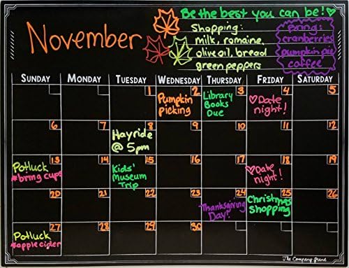 Solid Magnet Anti-Glare Dry Erase Magnetic Chalkboard Calendar- WATERPROOF- Premium Quality