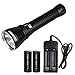 YDP-SPORT Powerful Underwater Waterproof Led Scuba Diving Flashlight Torch 4000 LM Ultra Bright Cree XHP70 LEDs for Scuba Snorkeling Canoeing Fishing Hiking Include Battery and Charger