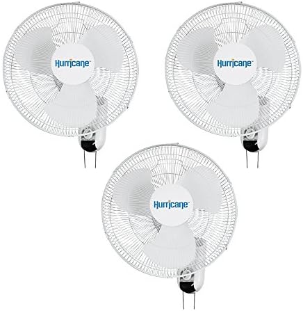 Hurricane Fans Classic 16" Wall Mount Oscillating Fan 3 Count