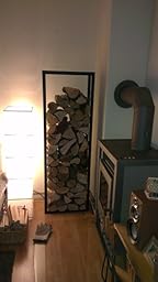 Kaminholzregal XXL Schwarz Kaminholzständer 150cm Holzkorb