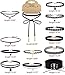 Choker Set, Outee 15 PCS Womens Choker Necklace Set Black Velvet Lace Tattoo Choker Set Girls Stretch Necklace