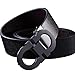 Onlybaby Reversible and Adjustable Men's Leather Belt with Double Shiny Buckle 110cm Waist 28-42 Black-Black