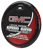 GMC Logo Elite Leather Steering Wheel Cover - Car Truck SUV & Van, Performance Grip, Universal Size Fit 14.5
