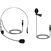 Phenyx Pro PTU-5000 Wireless Lapel Microphone with Mini XLR Jack, Unidirectional Condenser Cartridge, Ideal for Stage, Church, Conference, Interviews, Video Recording