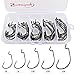 Sougayilang Fishing Hooks High Carbon Steel Worm Senko Bait Jig Fish Hooks with Plastic Box