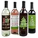 Big Dot of Happiness Rustic Joy - Holiday and Christmas Party Decorations for Women and Men - Wine Bottle Label Stickers - Set of 4