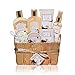 Mothers day gifts, Relaxing Spa Gift Baskets for Women, Luxury French Vanilla 8 pc At Home Spa Set, Best Bath and Body Gift Ideas from Daughter, Great Pampering, Wedding, Anniversary, Condolence