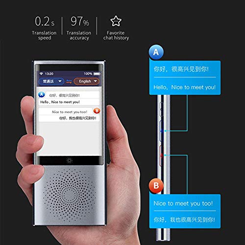 Portable Languages Instant Translator Device, Smart Voice 2-Way Translator Real Time, 3-inch IPS Screen|1550 mAh battery|8G Memory|Built-in mic|Offline Available, for Travel Abroad,Shopping, Learning