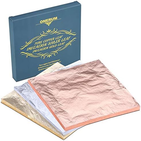 300sheets Imitation Gold Silver Rose Color Leaf. Used for Arts and Crafts, Decoration, Furniture, Frames, Lighting 5.5 by 5.5 inches