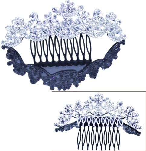 Iebeauty? Rhinestone CRYSTAL CROWN HAIR COMB Bride Wedding Party Hair Jewelry (#5)