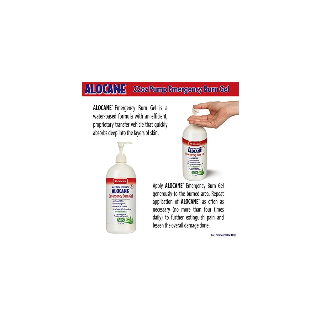 Alocane Maximum Strength 4 Lidocaine Emergency Burn Gel Pump