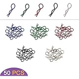 50 PCS ZYCST Universal Bent Springy R Pins RC Car Body Shell Clips for 1/10 RC Car Truck Buggy Crawler Short Course Replacement Parts