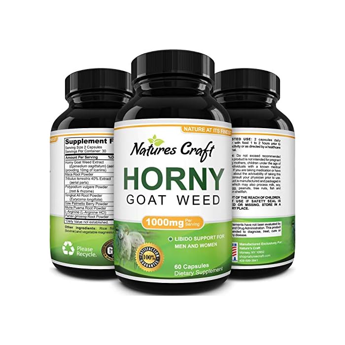 Horny Goat Weed for Male Enhancement - Extra Strength Horny Goat Weed for Men 1590mg Complex with Saw Palmetto L…