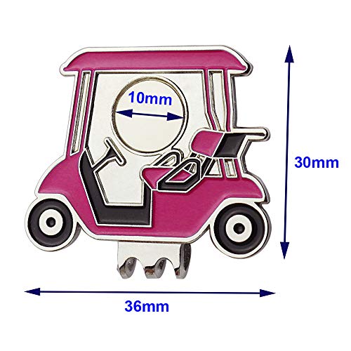 Myartte Powerful Magnetic Golf Cart Hat Clip, Assorted Pattern Golf Ball Markers 24.4MM,Nice Golf Gift for Women Men Kids,Pack of 2 (Golfer) - Thumbnail 2