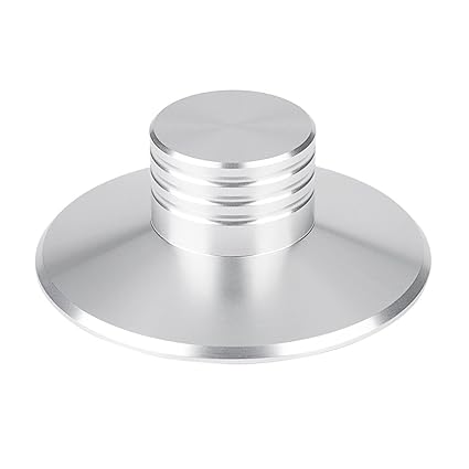 VBESTLIFE Schwarz Rekord Gewicht Klemme LP Vinyl Plattenspieler Metall Disc Stabilisator(Silbrig)
