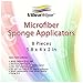 VibraWipe Microfiber Sponge Applicators, Large Size 5.8 x 4 x 2 in, Set of 8, Gray, Sponge Pad. Great for Car Detailing, Washing and Drying Cars, Boats, Applying Wax and Sealants
