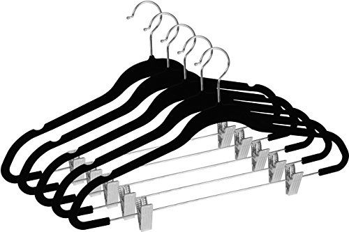 image for ZOYER Velvet Skirt Hangers (20 Pack) with Clips - Velvet Clothes Hange