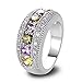 Psiroy 925 Sterling Silver Plated Simulated Peridot Half Eternity Band Ring Size 10