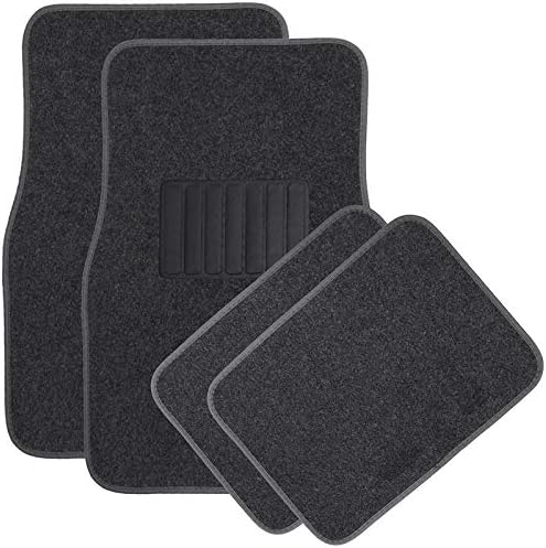 Johns FME-14 (4pc Set) Black Carpet Floor Mats with Heel Pad