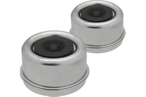 QJZ [2-Pack] Dust Cap 2.5" (2.45") - Trailer Axle Wheel Hub and Bearing with Rubber Plug, Replacement E-Z Lube Axle Dust Cover